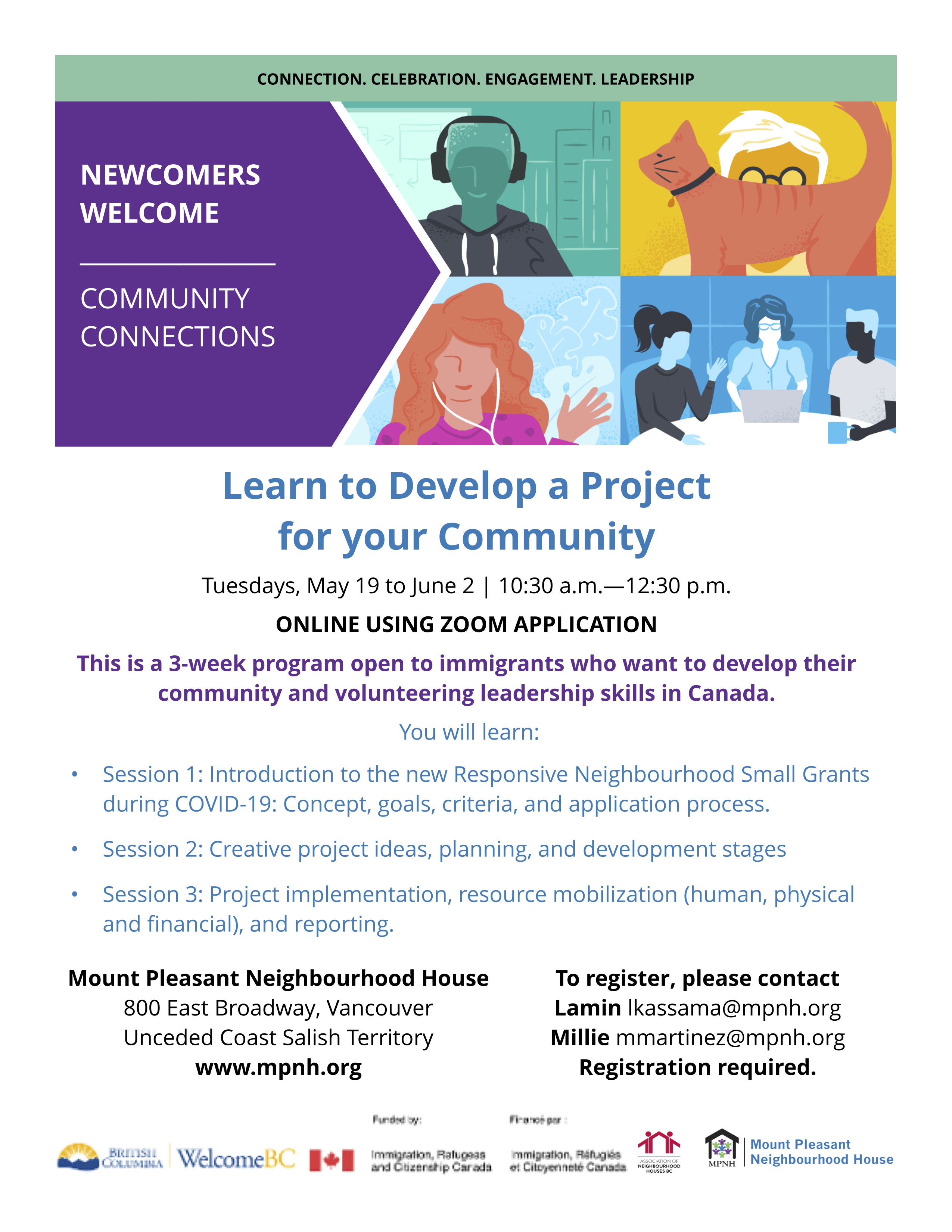 A poster for the Learn to develop a project for your community