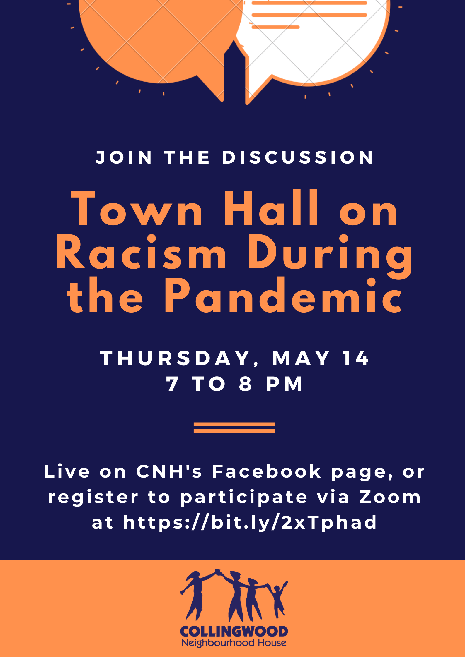 Poster for the Town Hall on Racism during the Pandemic